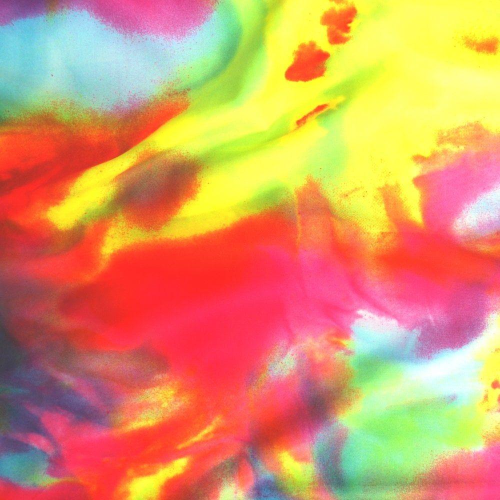 Mystical Rainbow - Paper Transfer, Tie Dye Effect Printed Stretch Fabric: Multicolour