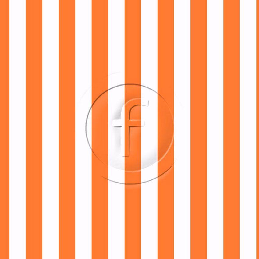 22mm Wide Fluorescent Orange & White Striped Printed Stretch Fabric