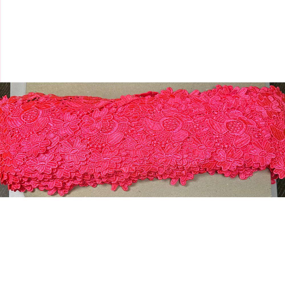 Clearance Guipure Floral 10cms Flo Pink