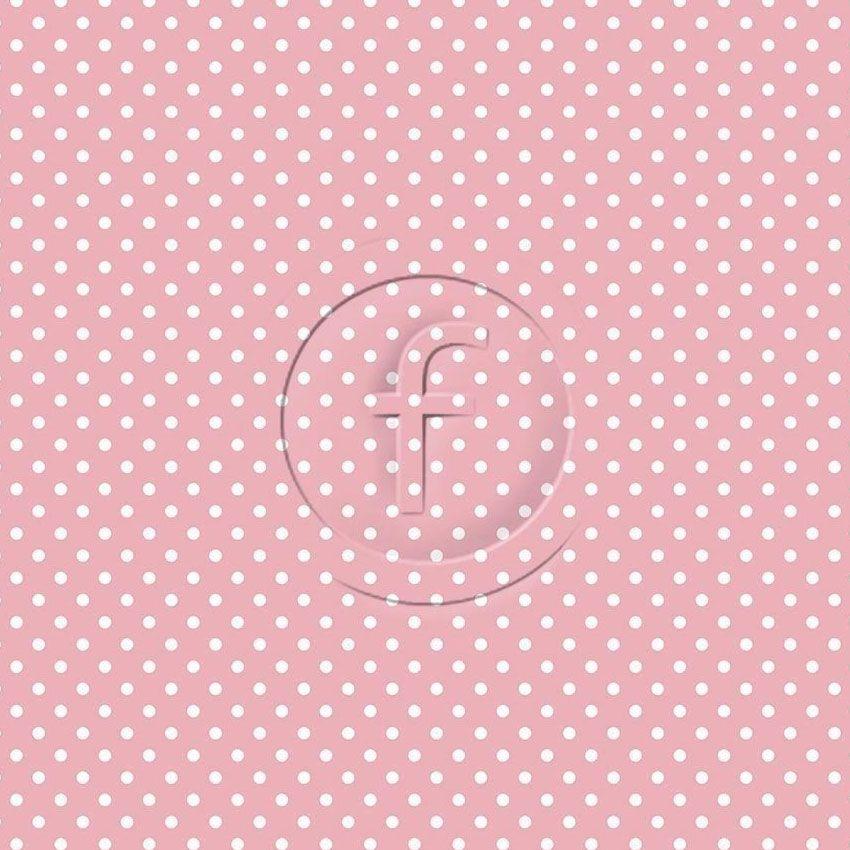 Pea Dot 5Mm White Baby Pink, Spotted Printed Stretch Fabric