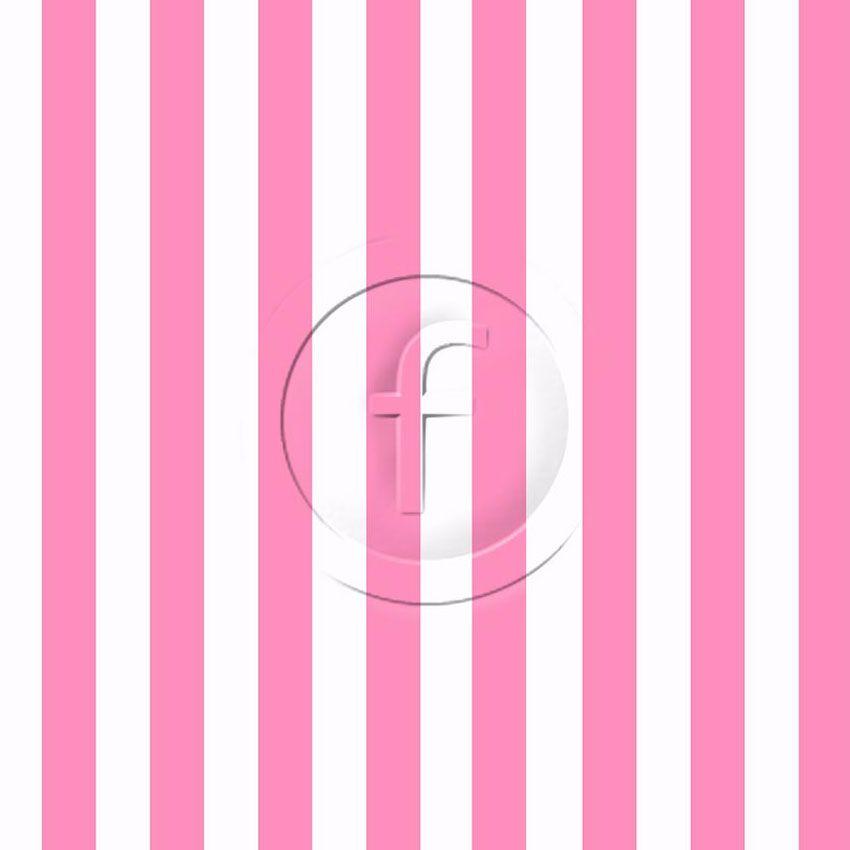 22mm Wide Barbie Pink & White Striped Printed Stretch Fabric