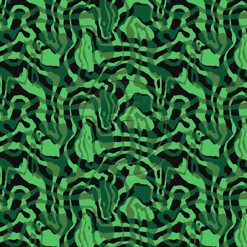 Ambush, Tribal, Graphic Printed Stretch Fabric: Green