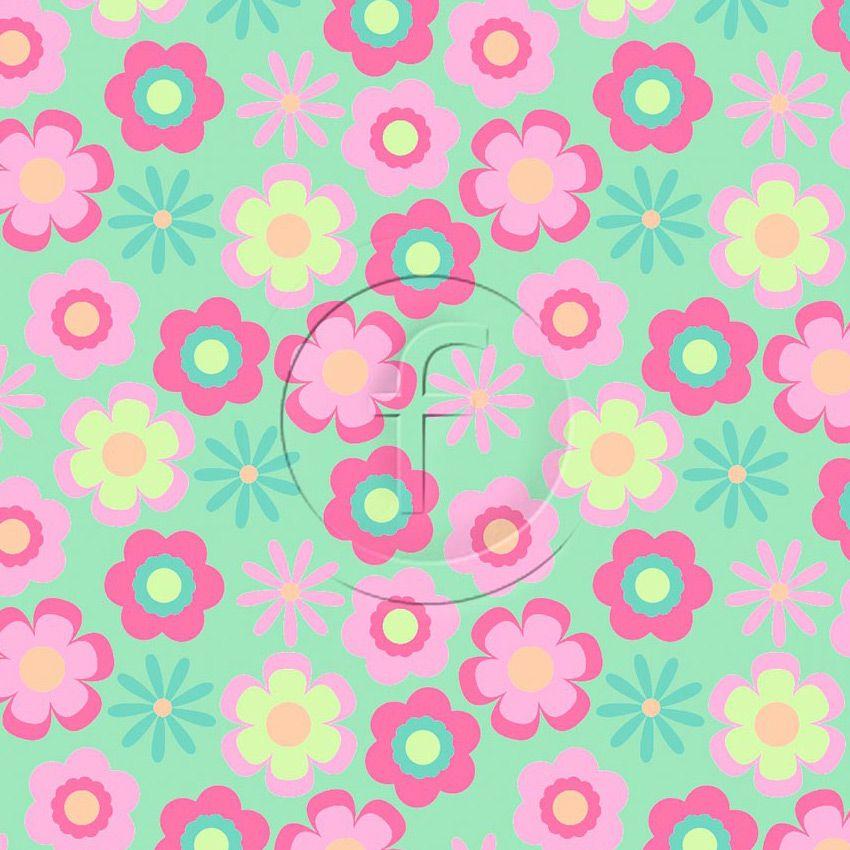Petite Fleur, Floral Printed Stretch Fabric: Pink/Pastel