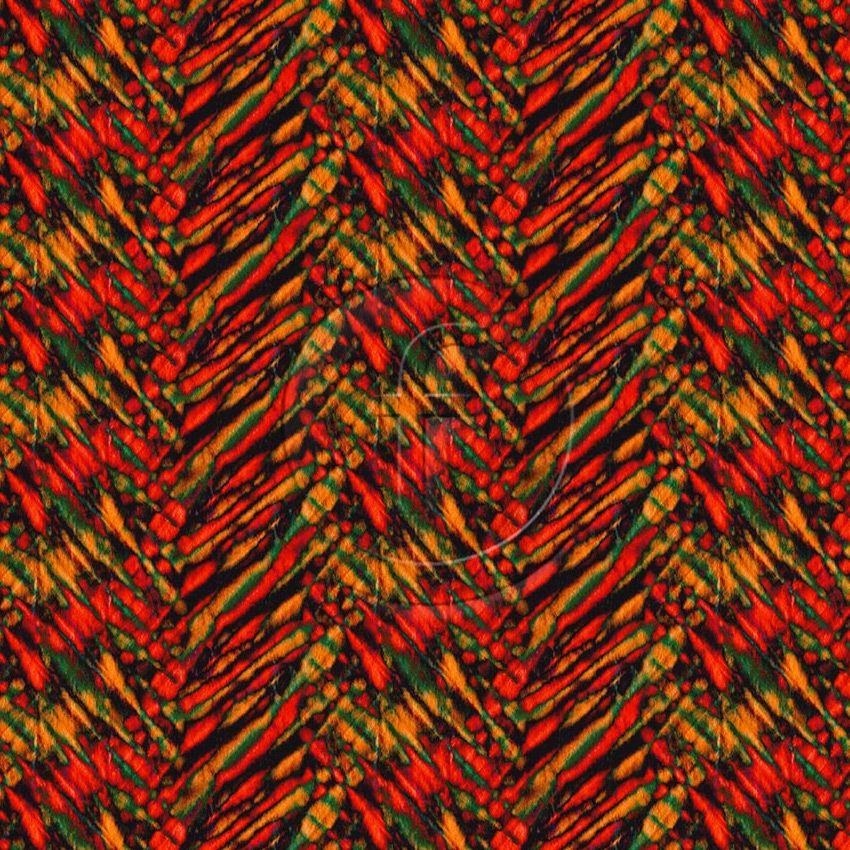 Eden, Festival, Tie Dye Effect Printed Stretch Fabric: Red