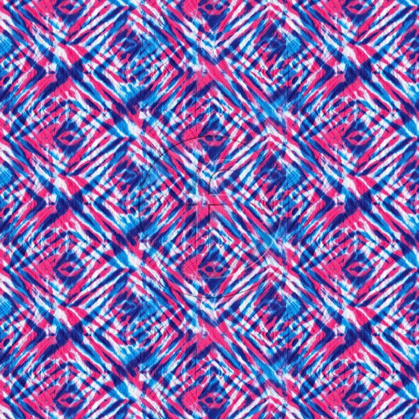 Utopia Pink Blue, Festival, Tie Dye Effect Printed Stretch Fabric