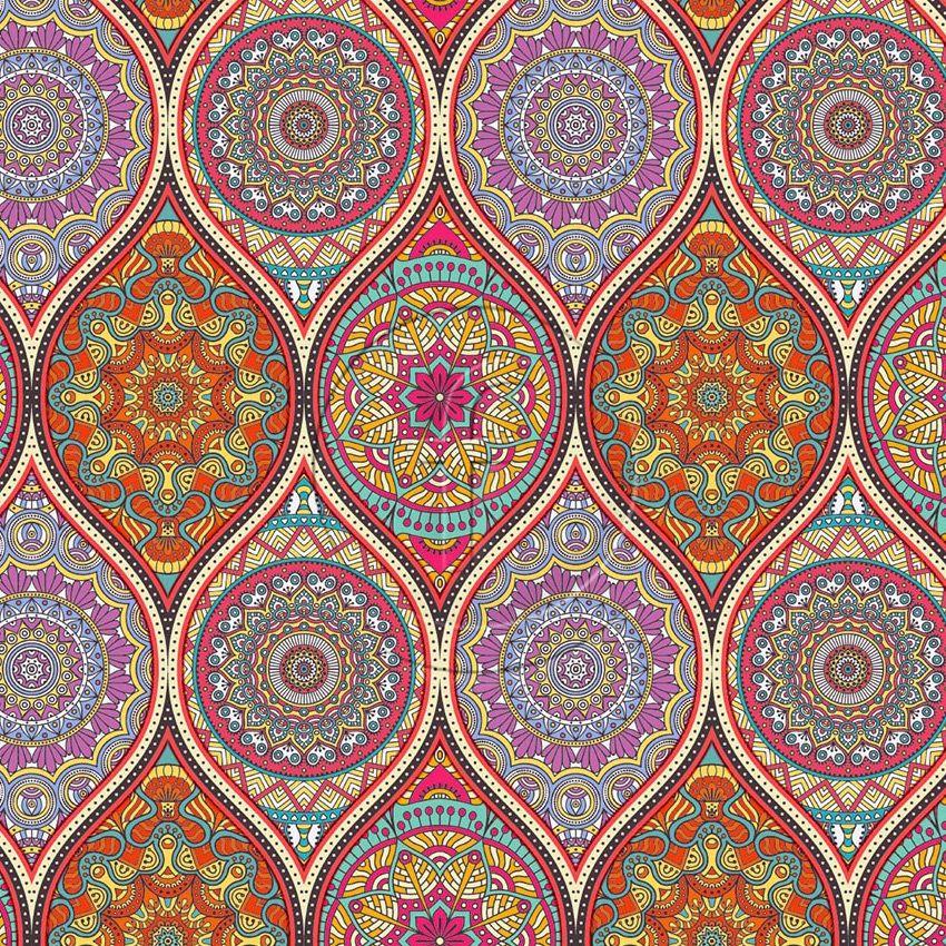 Shangri La, Tribal Printed Stretch Fabric: Multicolour