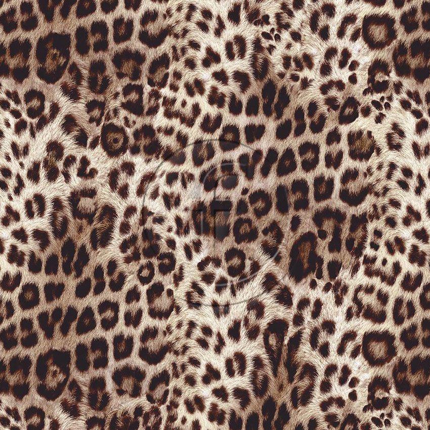 Leopard Allover Natural, Animal Scalable Stretch Fabric: Brown/Neutral