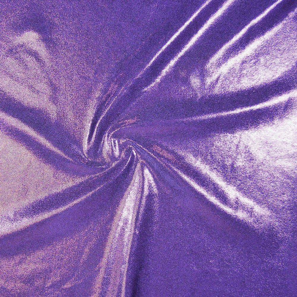 Lilac Foil Effect Shine Stretch Fabric