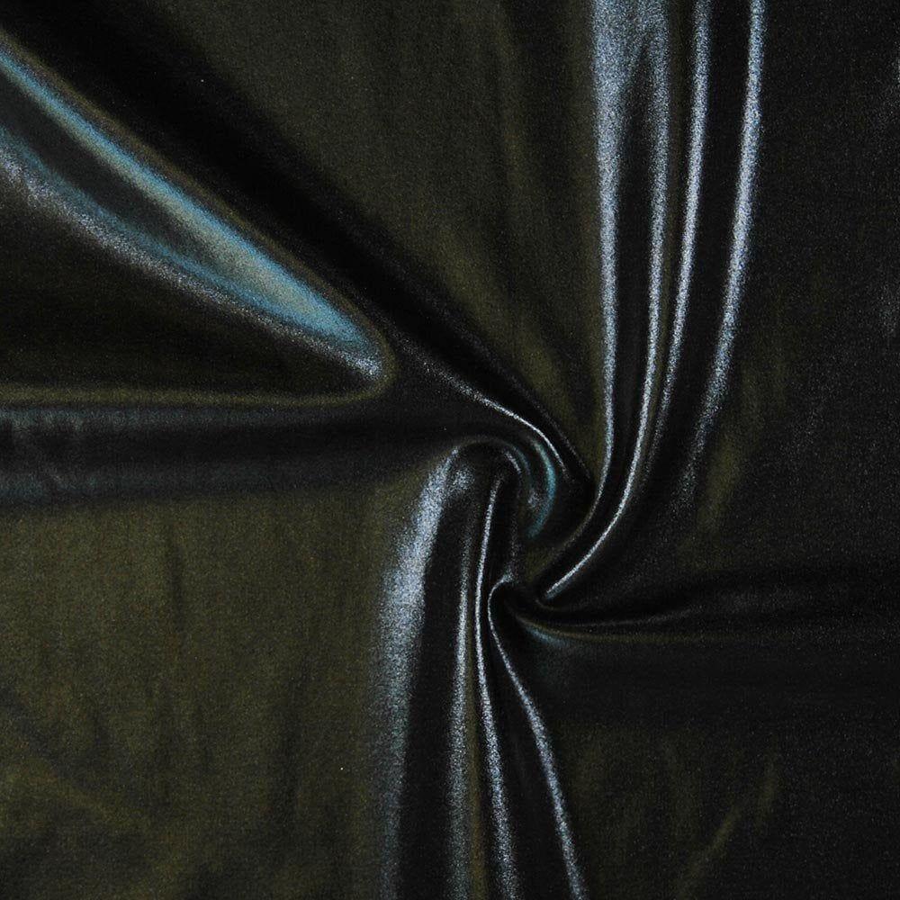 Liquid Foil Black Stretch Fabric