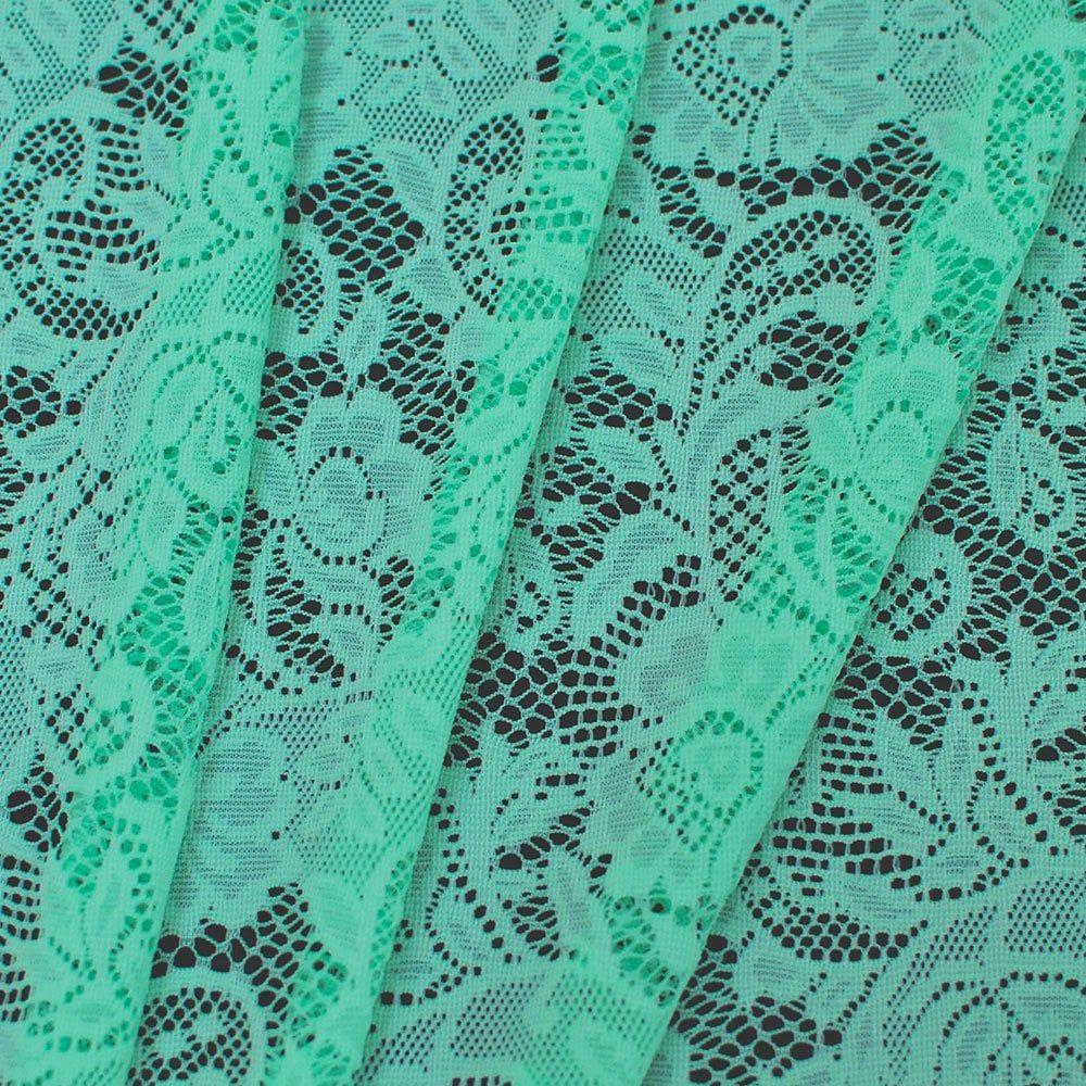 Allover Floral Stretch Lace Spearmint