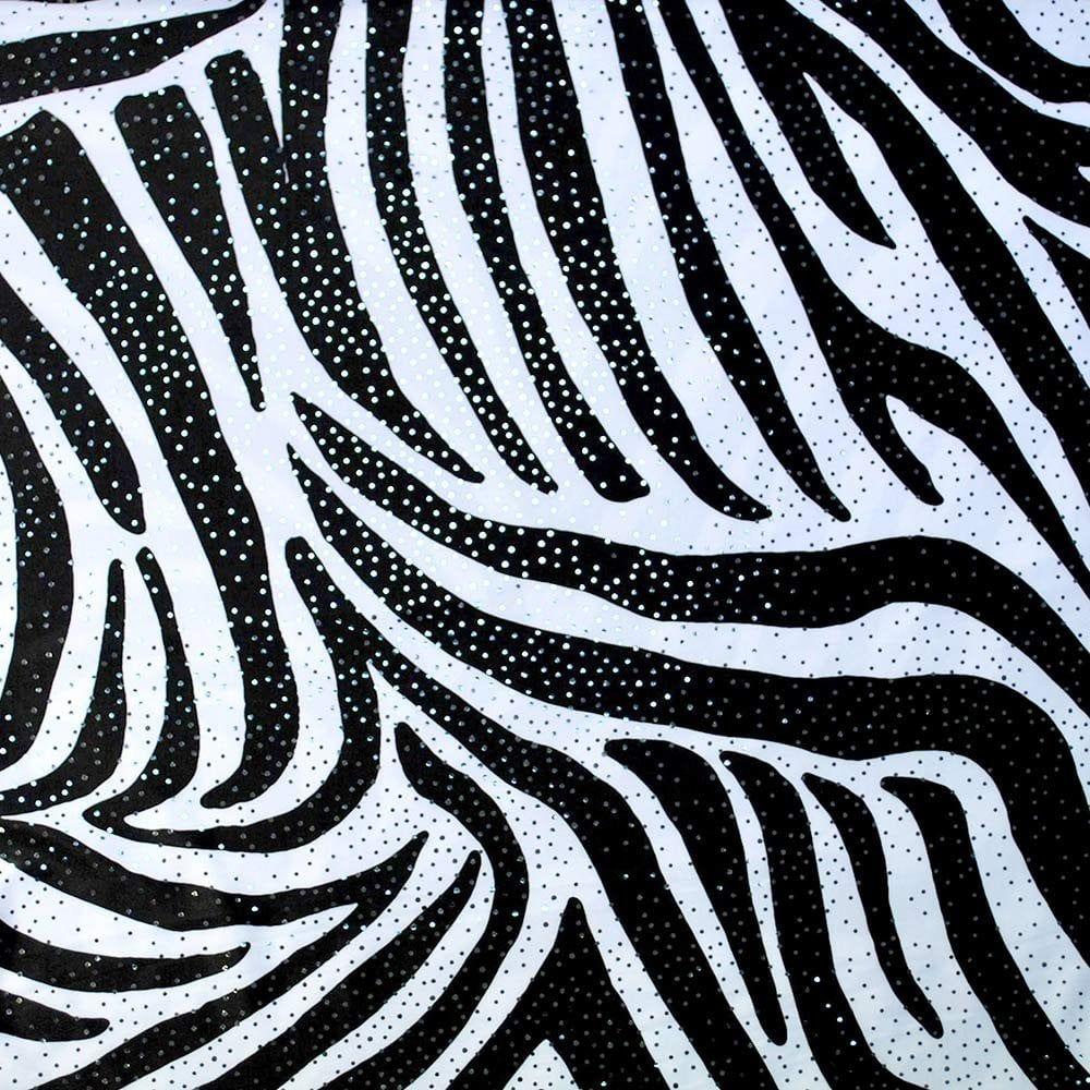 Zebra & Silver Twinkle - Foiled Print on Flex