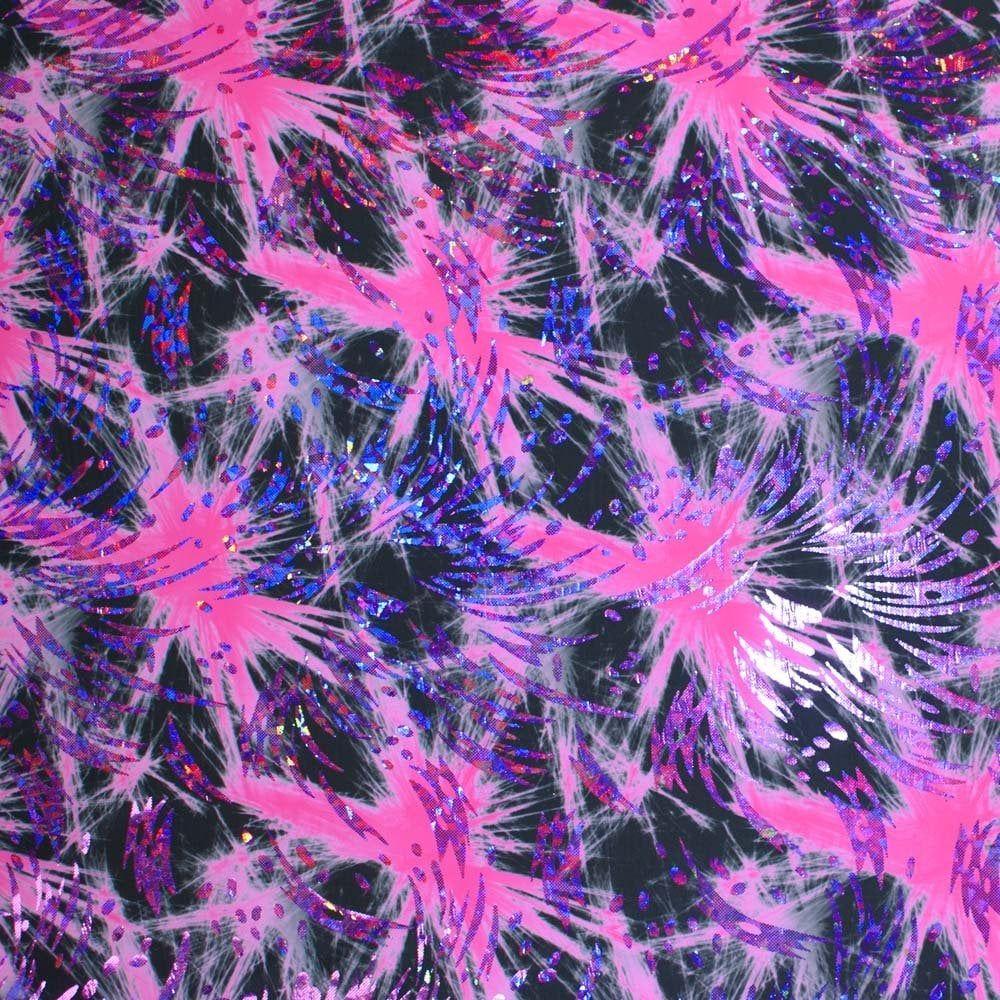 Sparkler Pink & Cerise Hologram Pyro - Foiled Print on Flex
