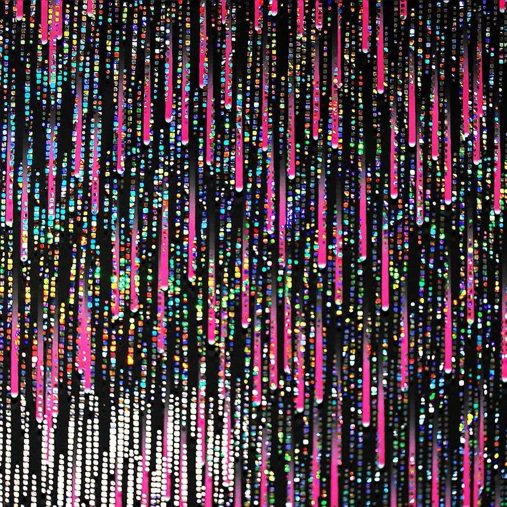 Cascade Pink & Silver Hol Matrix - Foiled Print on Flex
