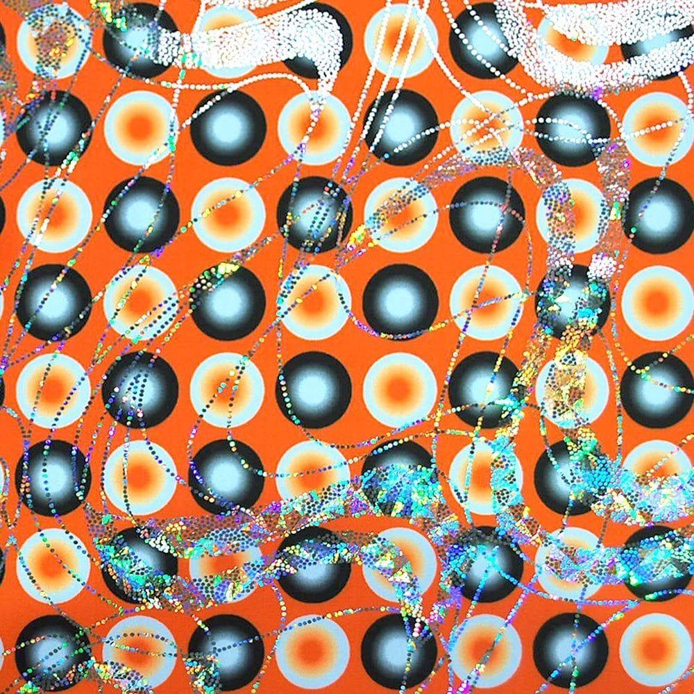 Lottery Flo Orange & Silver Hologram Twister - Foiled Print on Flex