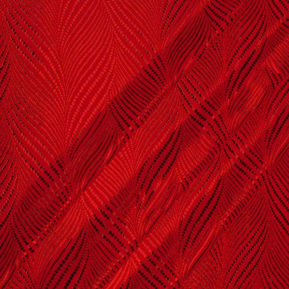 Red Fanfare Foil On Red Matt Nylon Stretch Lycra 