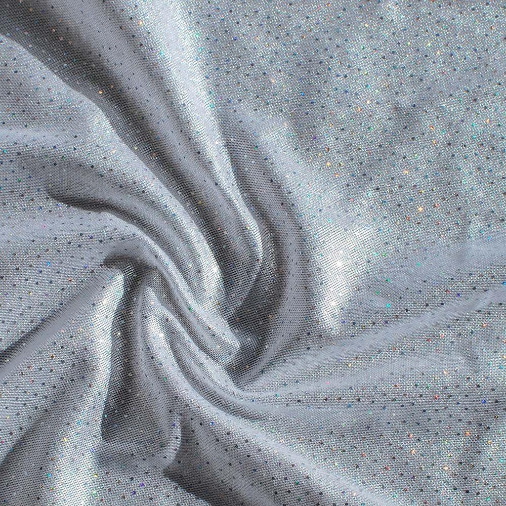 Dream Silver Foiled Stretch Fabric