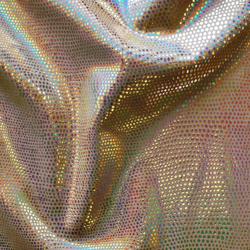 Gold Lazer Skin Foil On Dune Matt Nylon Stretch Lycra