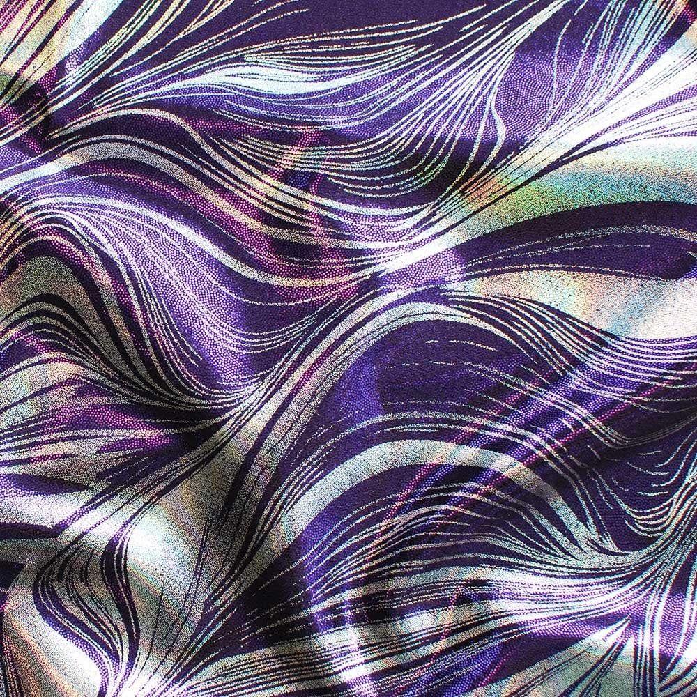 Twirl Lazer Sugarplum - Fancy Foiled Stretch Fabric