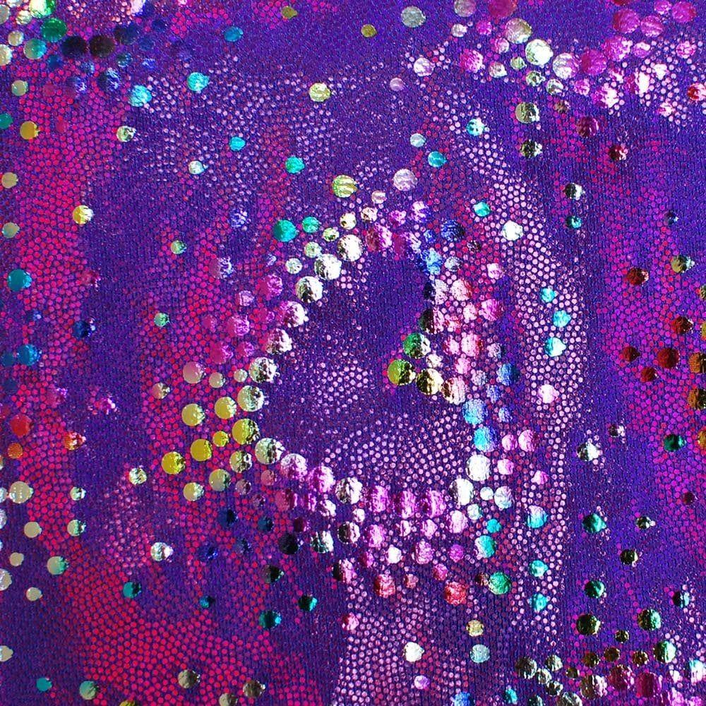 Flirty Purple - Fancy Foiled Stretch Fabric