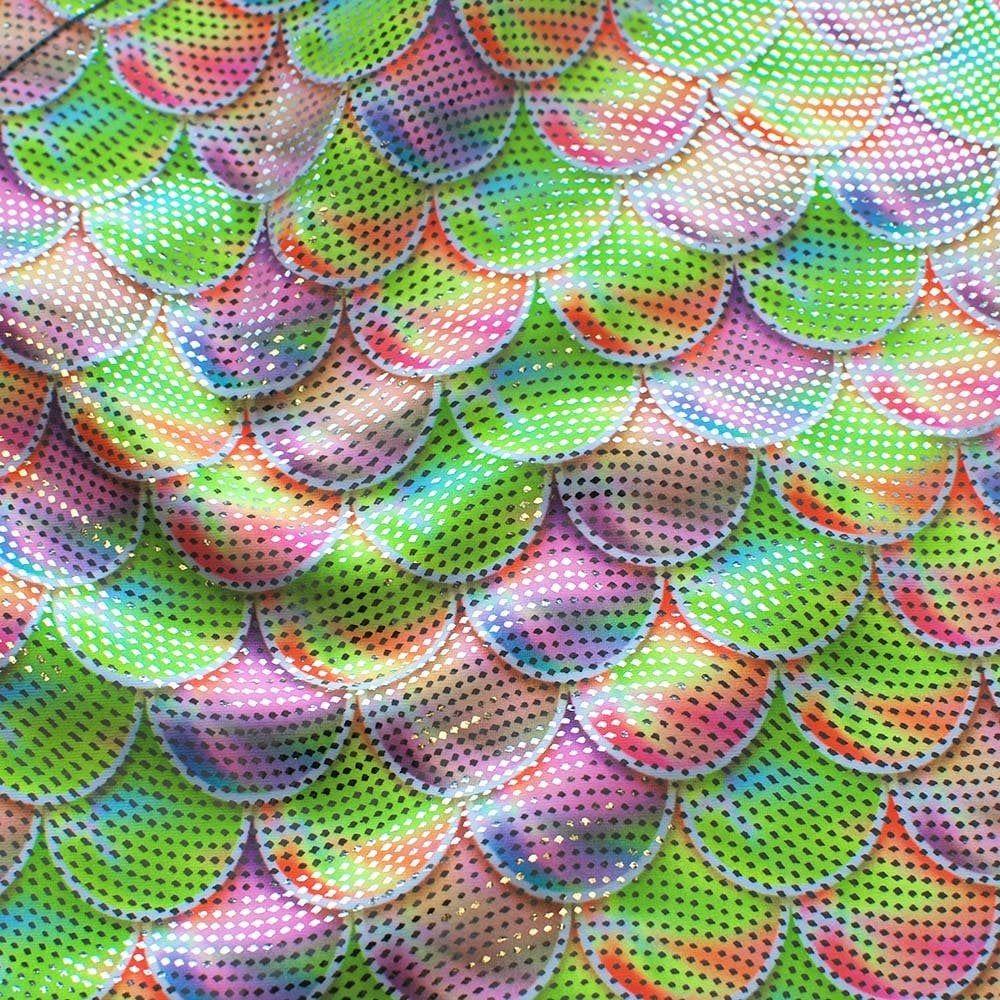 Ava Lime & Silver Swirl - Foiled Print on Flex