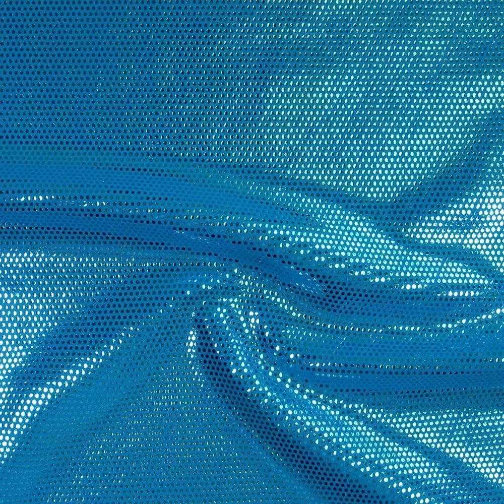 Mz 1012 Aqua Zitto Foil On Turq Matt Nylon Stretch Lycra 