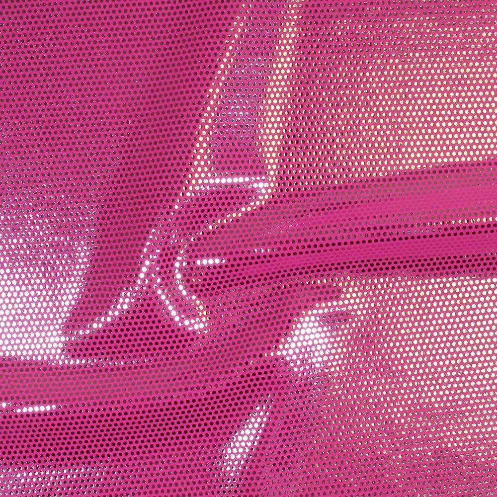 Mz 1019 Silver Zitto Foil On Fl Pink Matt Nylon Stretch Lycra 