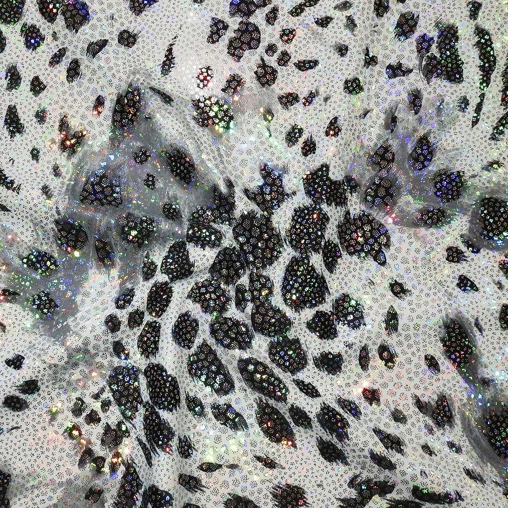 Snowcat & Silver Hologram Coral - Foiled Print on Flex