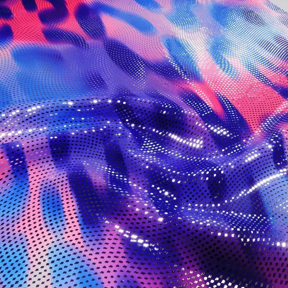 Cheetah Jazz Pink & Silver Swirl - Foiled Print on Flex