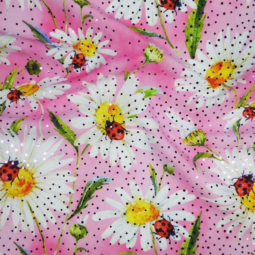 Daisybird Pink & Cerise Twinkle - Foiled Print on Flex