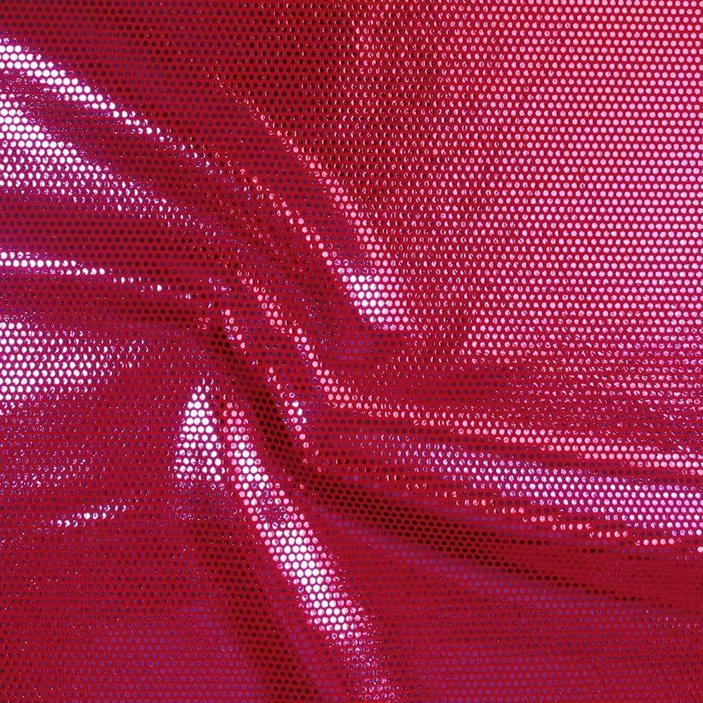 Mz 1001 Cerise Zitto Foil On Red Shiny Nylon Stretch Lycra 