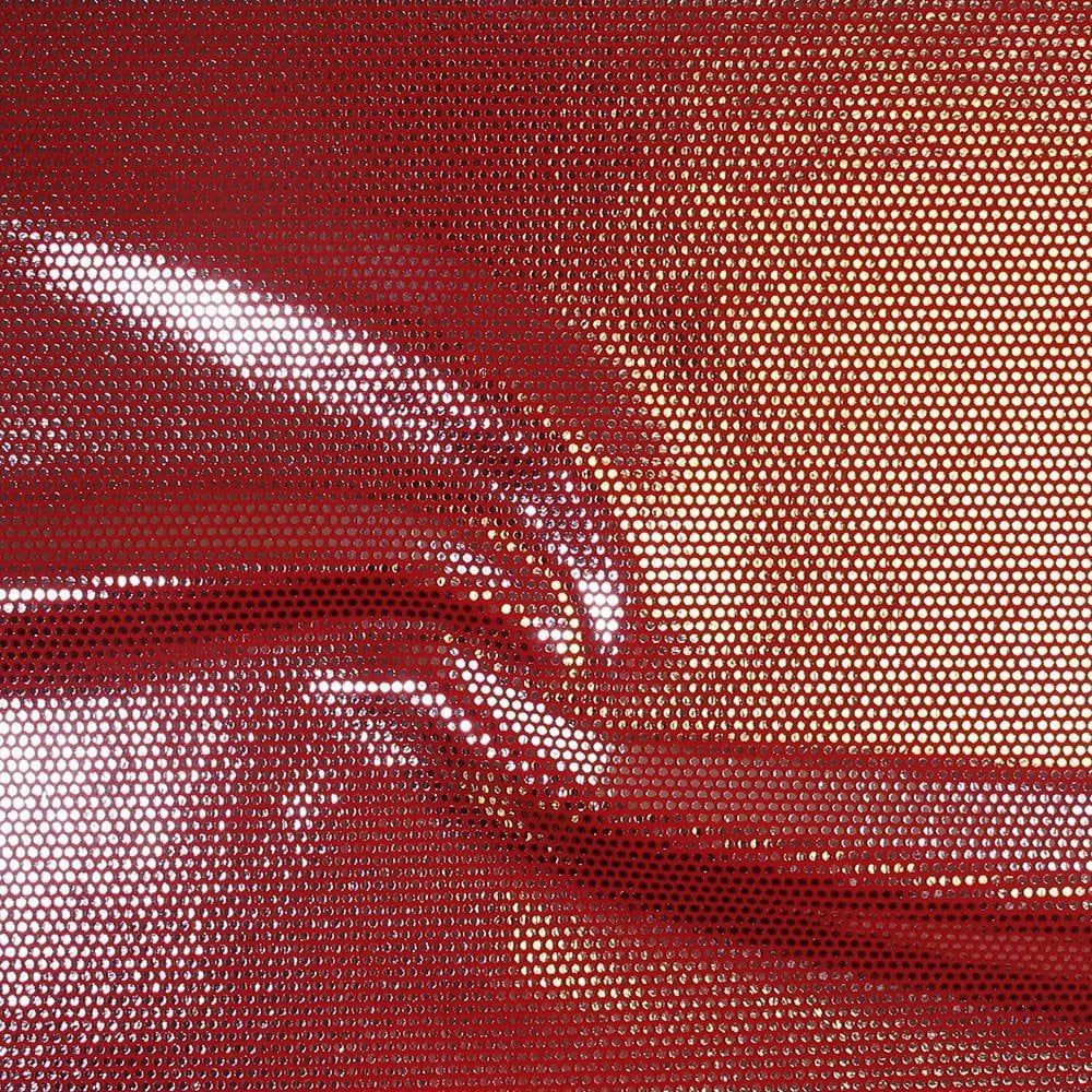 Mz 1005 Silver Zitto Foil On Red Matt Nylon Stretch Lycra 