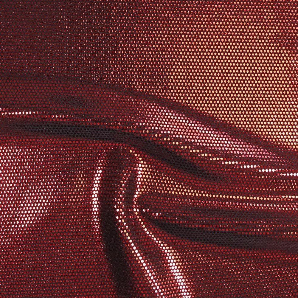 Mz 1036 Red Zitto Foil On Black Matt Nylon Stretch Lycra 