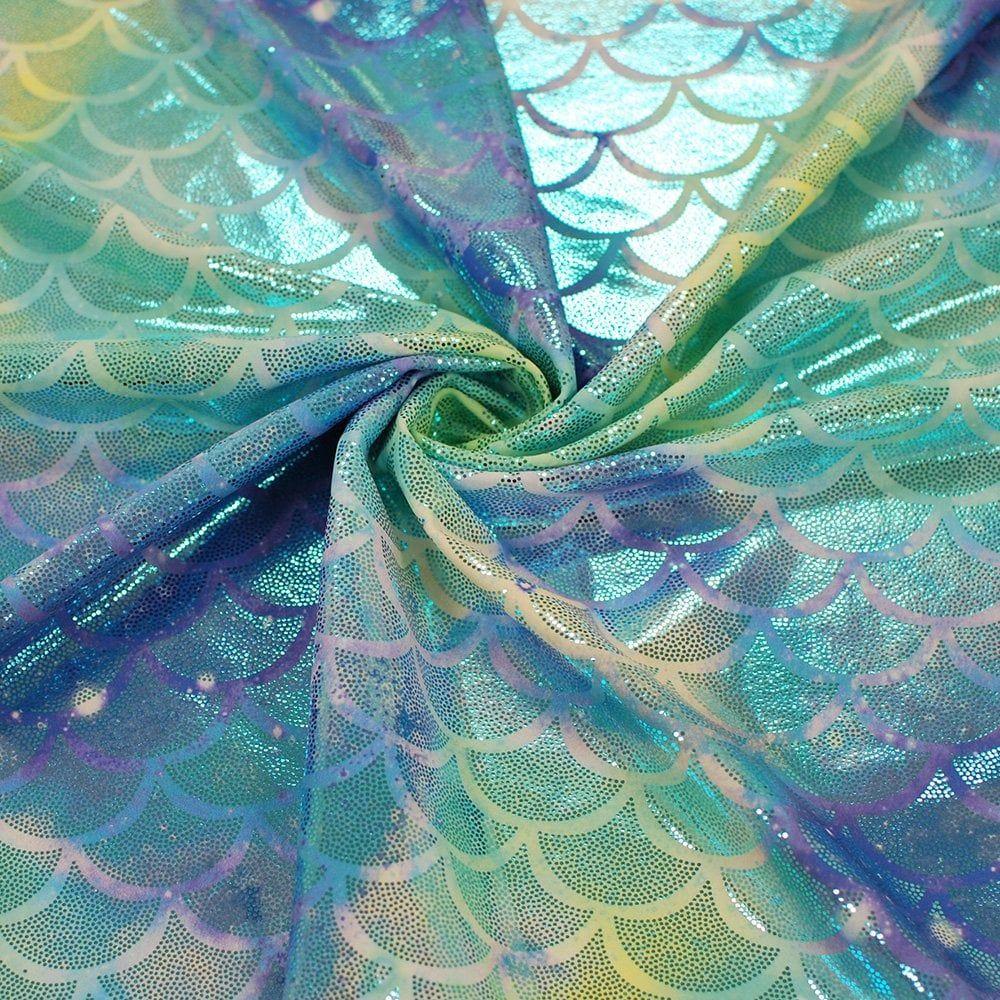 Sherbet Breeze & Aqua Mermaid - Foiled Print on Flex