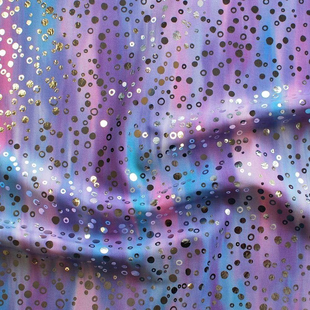 Azure Purple & Silver Bubbles - Foiled Print on Flex