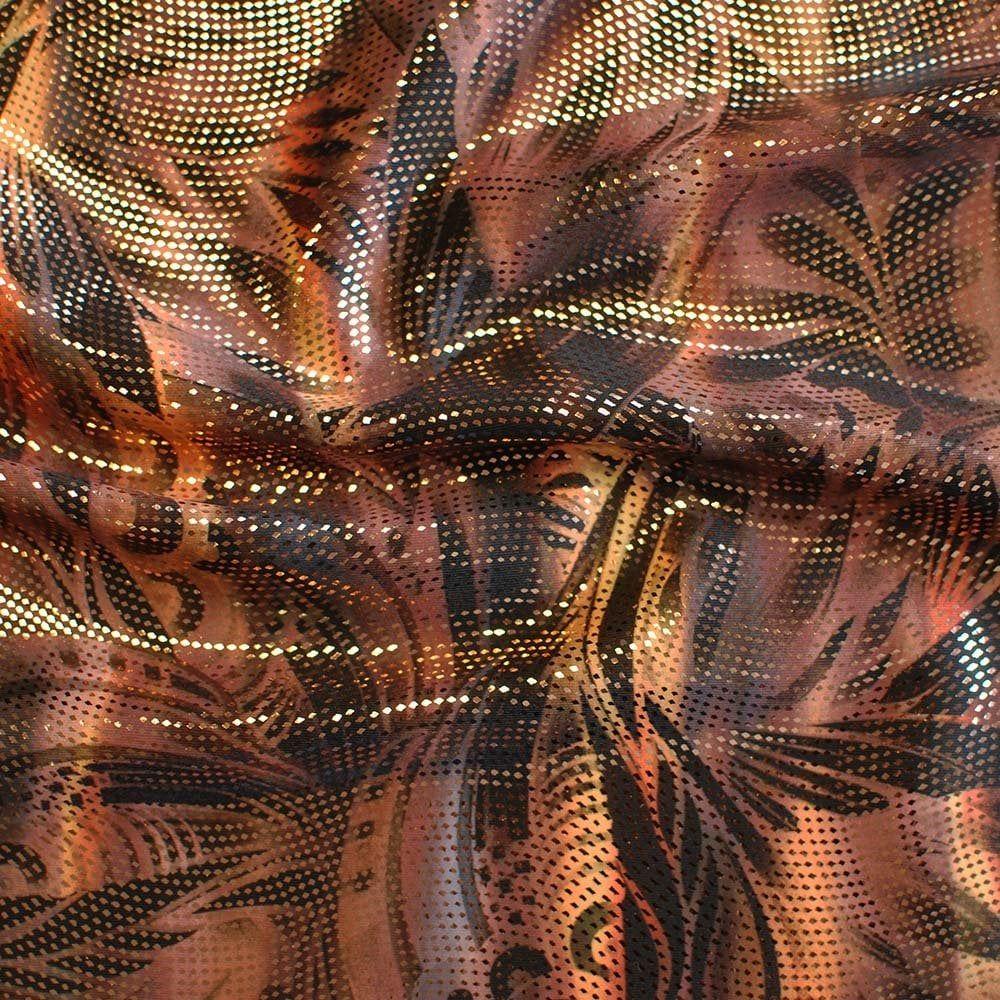 Zaire Autumn & Copper Swirl - Foiled Print on Flex