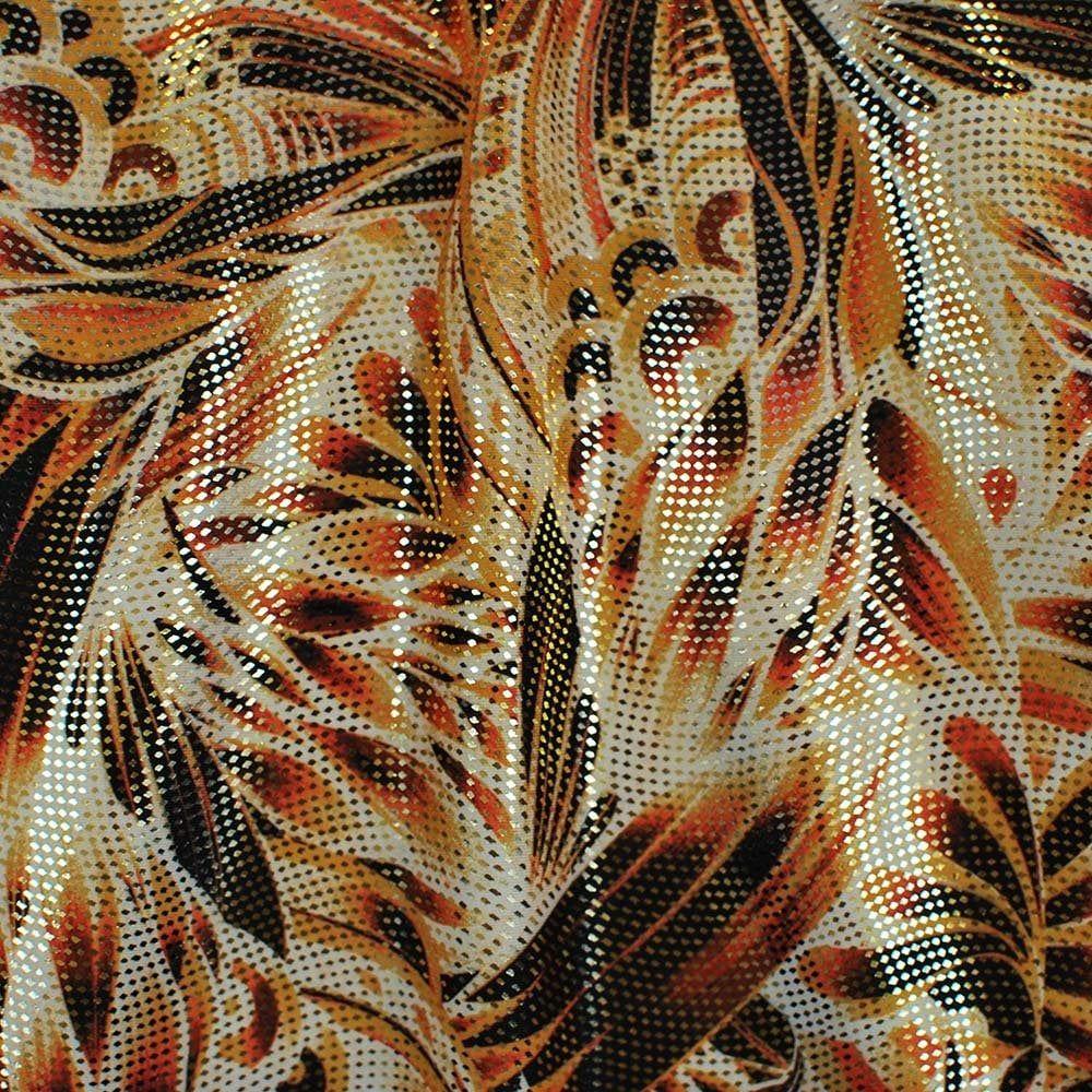 Zaire Natural & Gold Swirl - Foiled Print on Flex