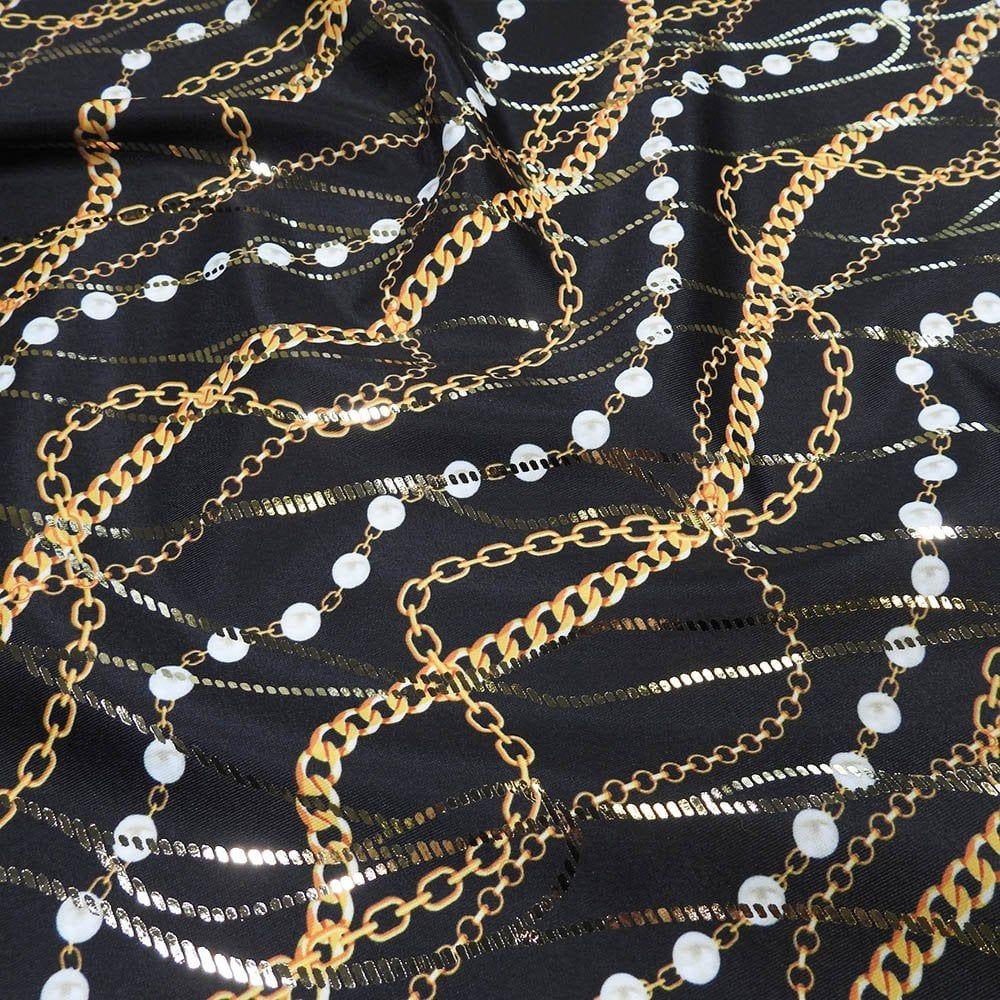 Pearl Chain & Gold Flex - Foiled Print on Flex