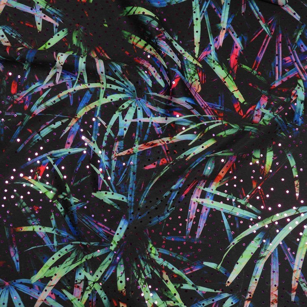 Sabal Palm & Cerise Twinkle - Foiled Print on Flex