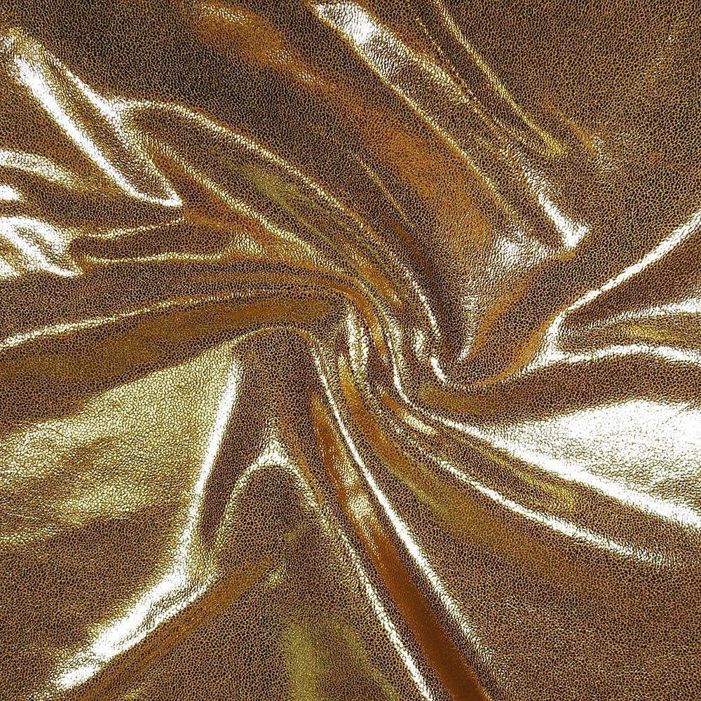 Gold Glaze Foil On Gold Shiny Nylon Stretch Lycra