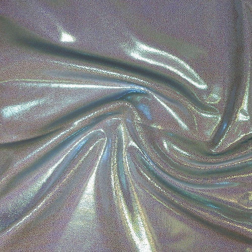 Pearl Lazer Glaze Foil On Grey Shiny Nylon Stretch Lycra