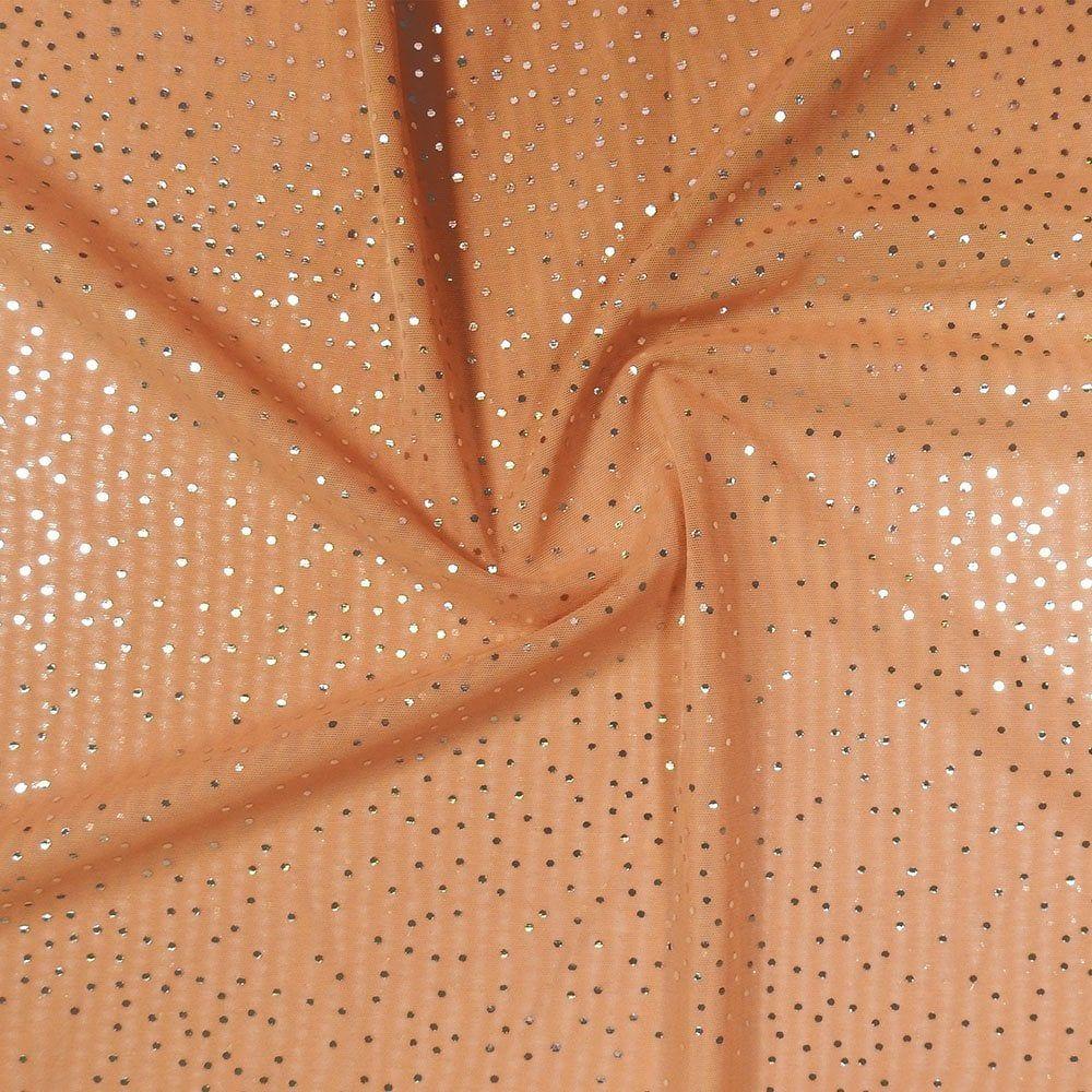 Silver Twinkle Foil On Alicante Stretch Fabric, Sable