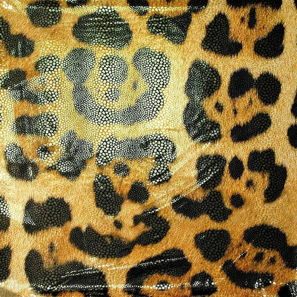 Leopard Spot & Gold Coral - Foiled Print on Flex