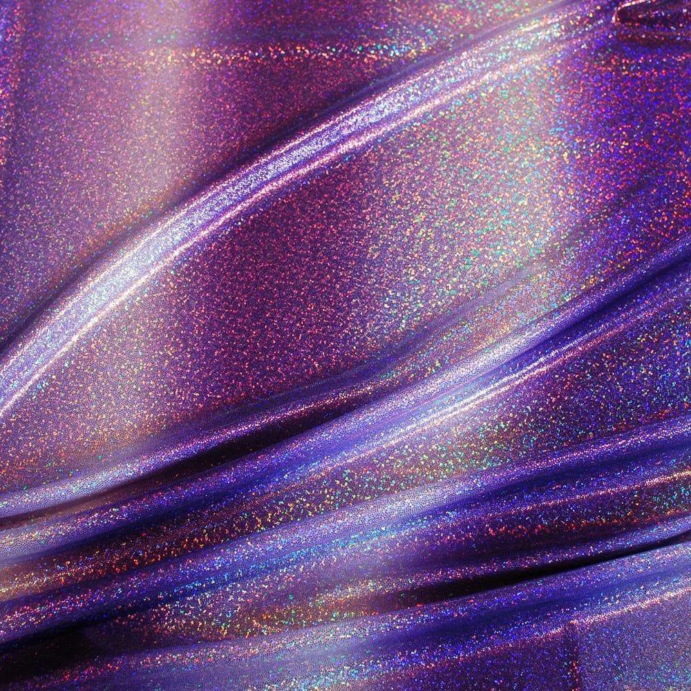 Cirrus Uv On Hkm2007 Silver Hologram (Poly) Shine - Foiled Printed Stretch Fabric