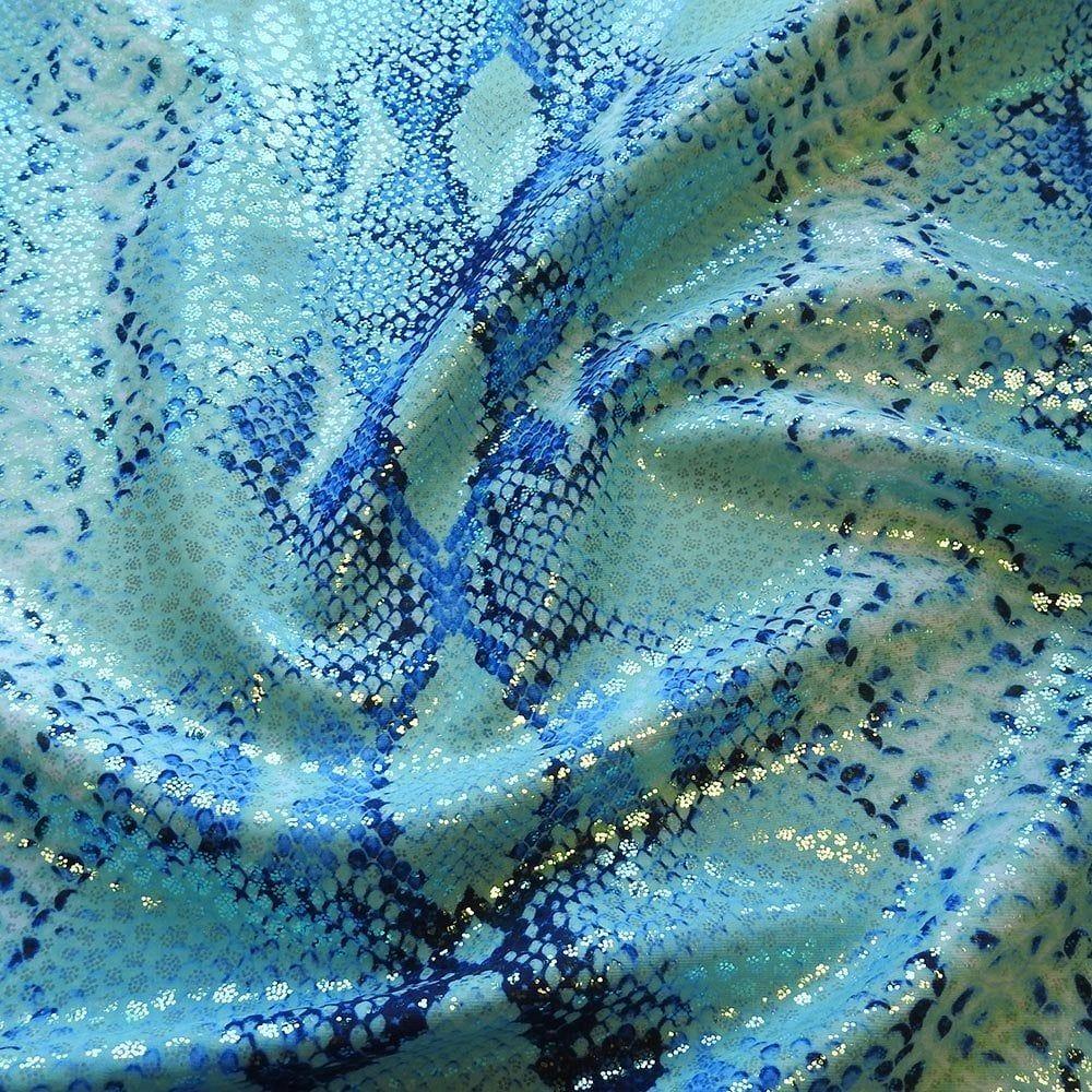 Anaconda Blue & Pearl Coral - Foiled Print on Flex