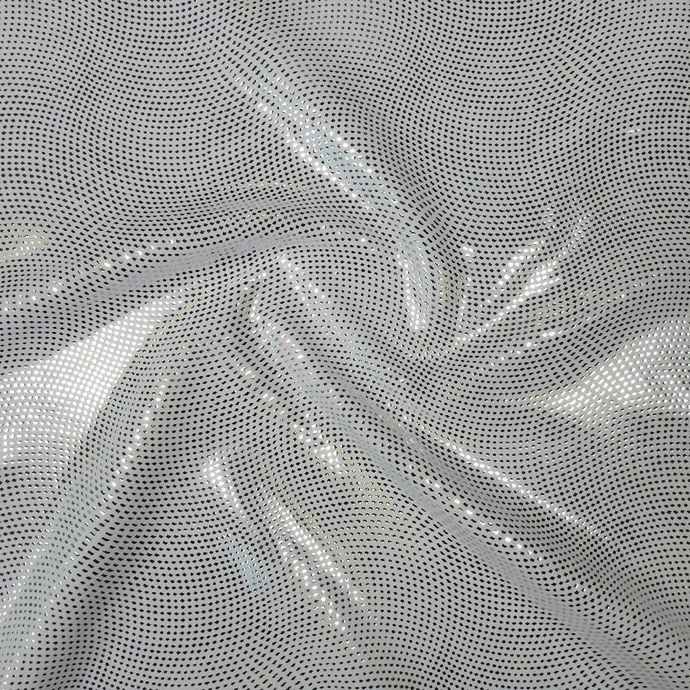 Clearance - Silver Metallic Swirl Foil On White Matt