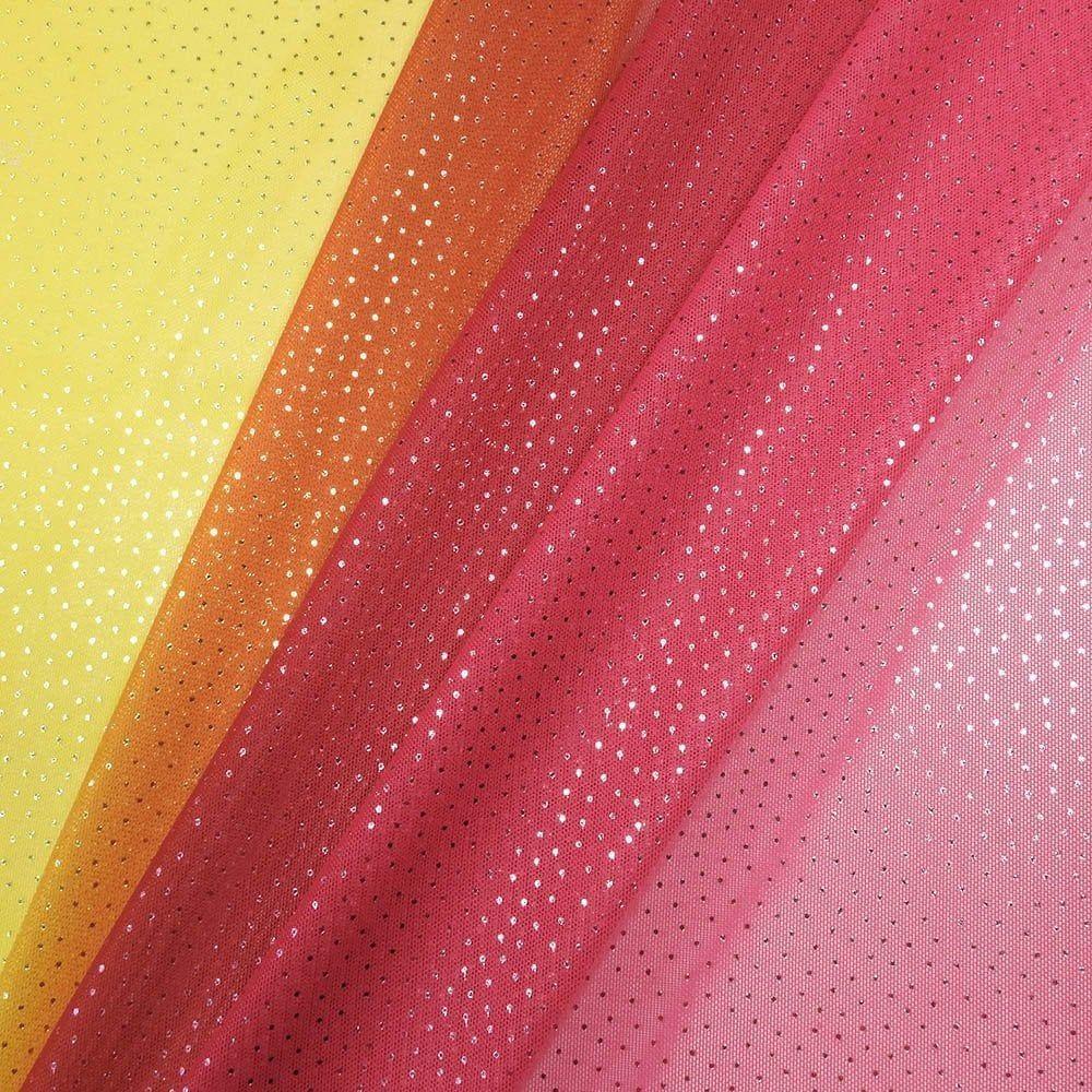 3 Mirror Shading Yellow Wine Pink On Glint - Printed Foiled Net