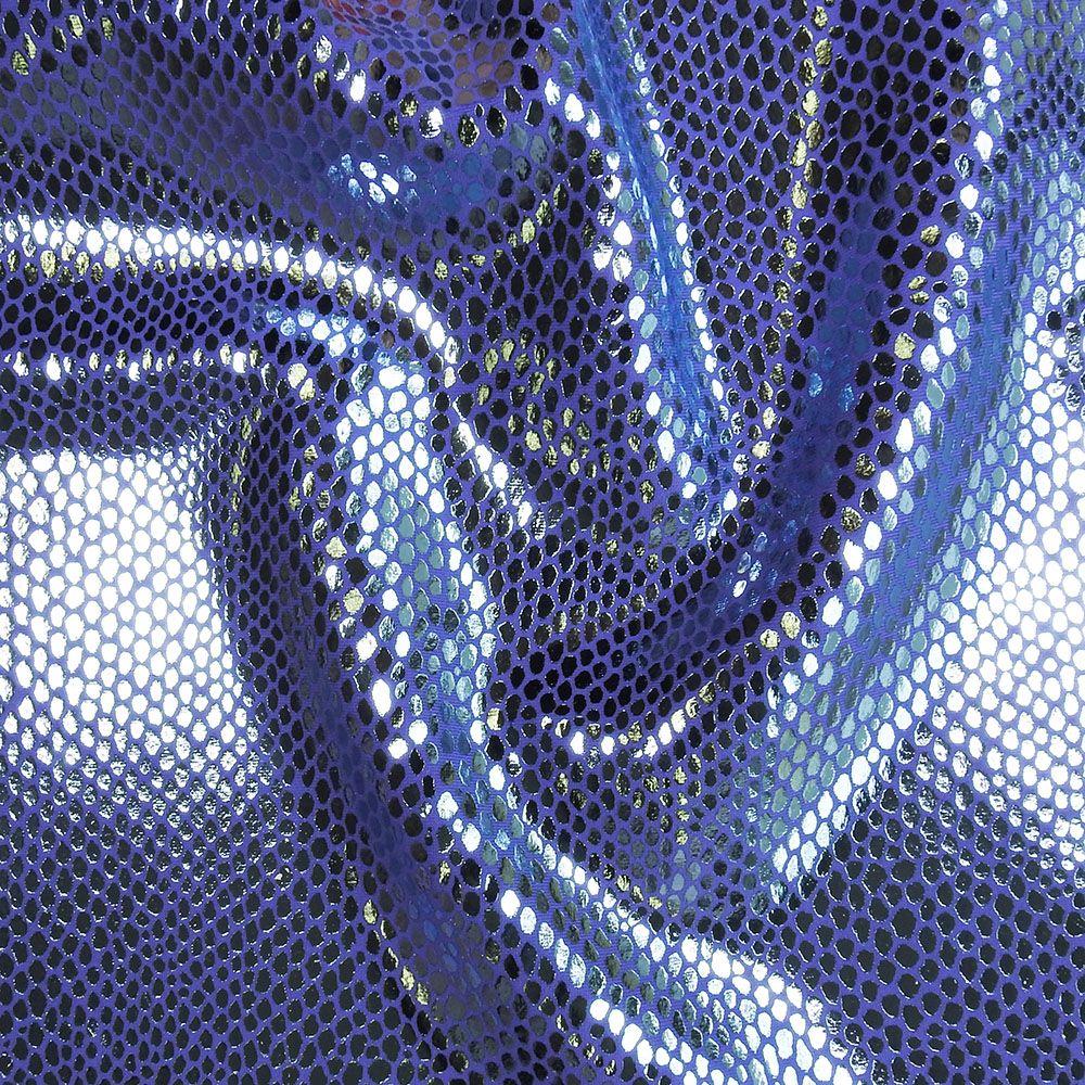 Baby Blue Lizard On Iris Matt Nylon Fabric