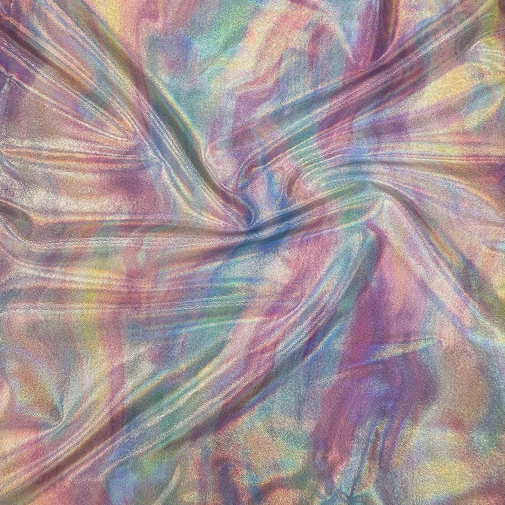 Candyfloss - Printed Lazer Shine Foil Stretch Fabric