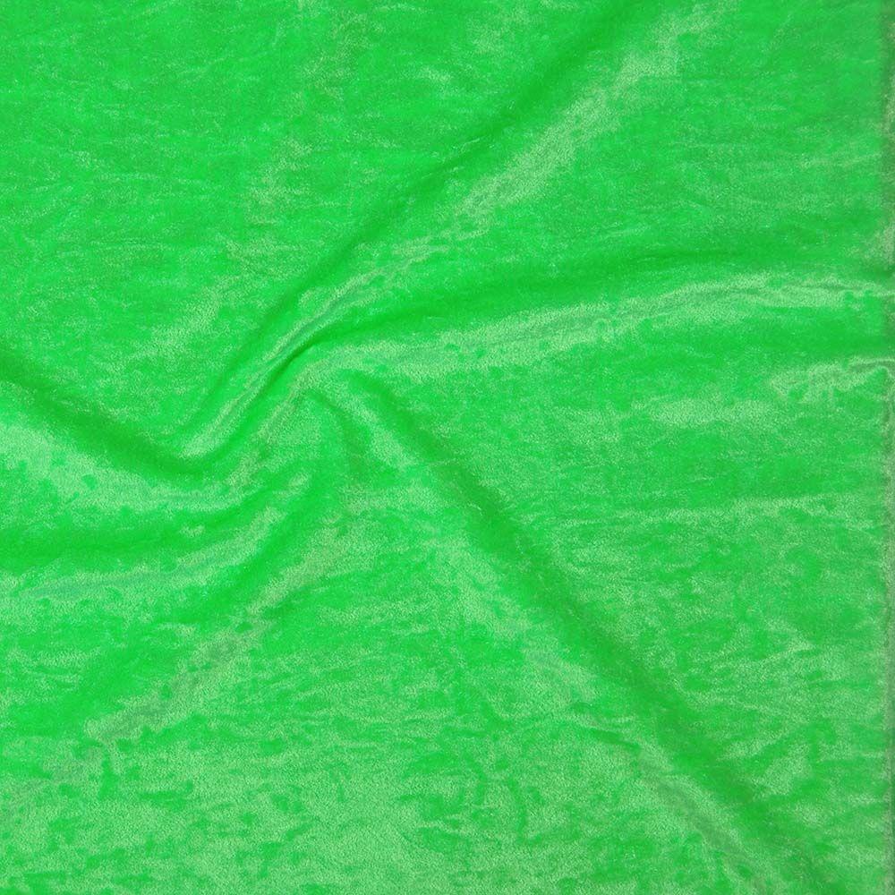 Flo Green Crushed Stretch Velvet - Custom Foiled