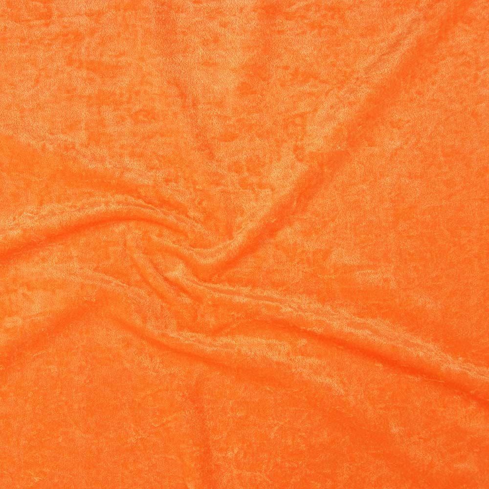 Flo Orange Crushed Stretch Velvet - Custom Foiled